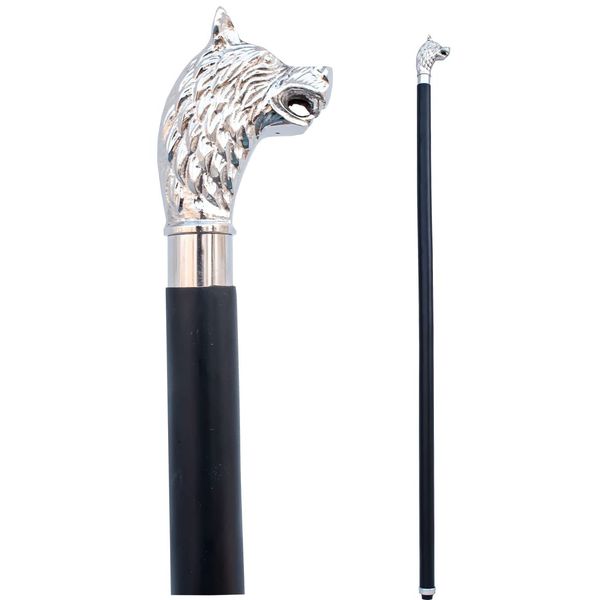 FYNJREX Wolf Head Brass Handle Walking Stick Design Vintage Victorian Walking Stick