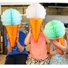 3-Pack 20 Inch Ice Cream Decorations, Mint Peach