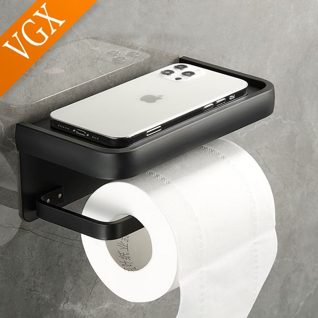 Toilet Paper Holder Cell Phone Shelf