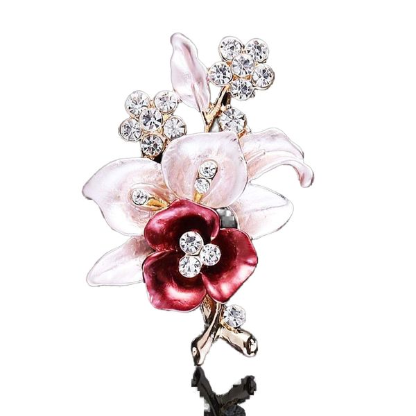 Seraphis Crystal Flower Brooch Vintage Pin Floral Badge Brooches for Women Bride