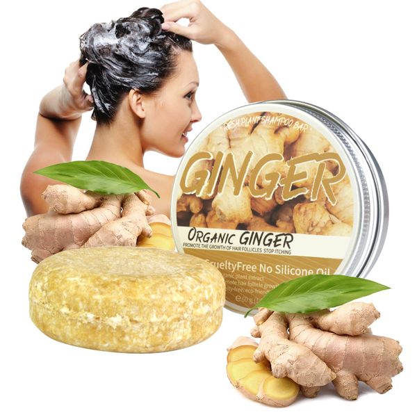 Ingwer Shampoo Seife,Ginger Hair Regrowth Shampoo Bar, Anti Hair Loss Shampoo Soap, Ingwer Haarwuchs Shampoo Riegel, Haarausfall zur Reparatur des Haarwachstums