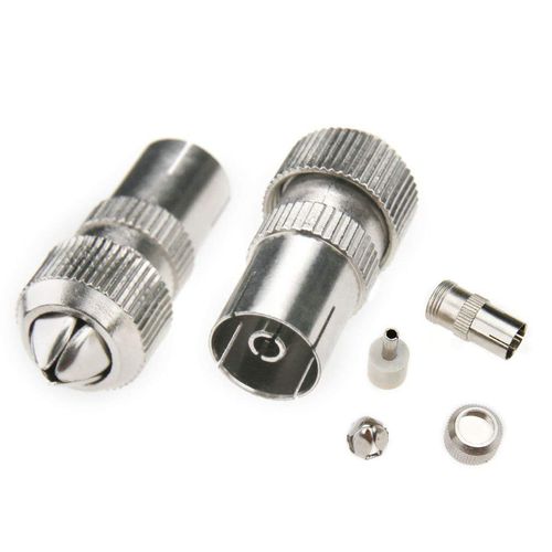 Liandasheng 10 PCS Aerial Connectors, Metal TV Aerial Connector Co-Axial Plug, 5x Female & 5x Male TV Aerial Coaxial Cable Connectors Adaptor, Coaxial/Coax RF Cable Plug, Coaxial Connector