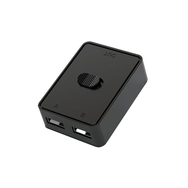 YFFSFDC USB 2.0 Switch Selector USB KVM Switcher Adapter Bi-Directional USB Sharing Switch 2 in 1 Output / 1 Input 2 Output USB2.0 Switcher Quick Switch One Key Two Computer Sharing Keyboard Mouse