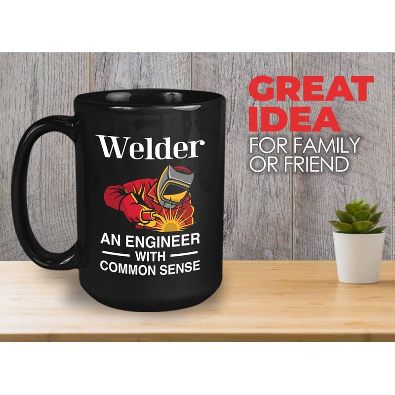 Bubble Hugs Welder Coffee Mug 15oz Black - Engineer Common Sense ...