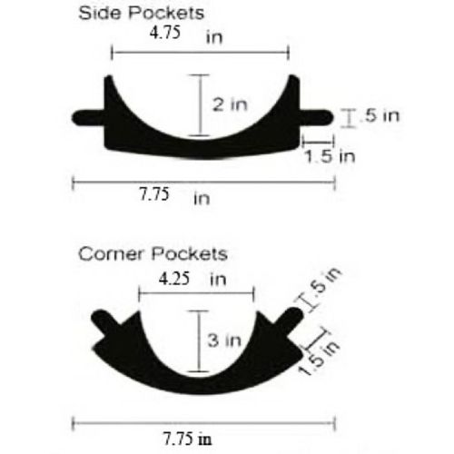 Iszy Billiards Leather Pool Table Billiard Pockets Set of 6 Choose Black, Dark Cherry or Caramel