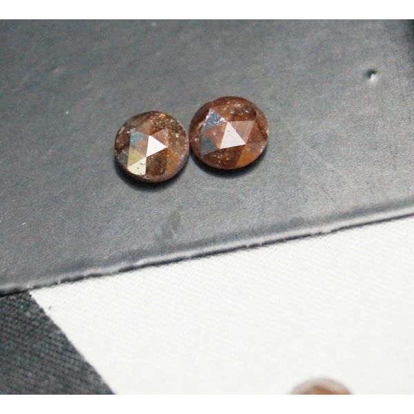 Natural Rose Cut Diamond 3mm Pair Rough Diamond Red Raw Faceted Cabochon 2pcs