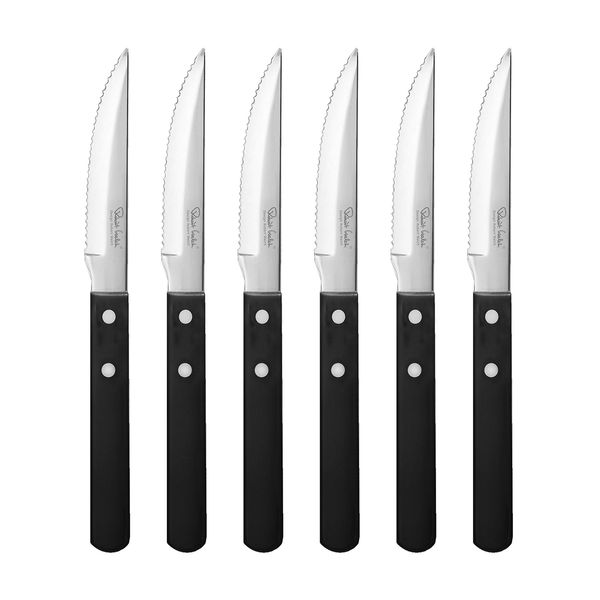 Robert Welch Trattoria Bright Cutlery Steak Knife, Set of 6. Blade Made from Stainless Steel. Dishwasher Safe.