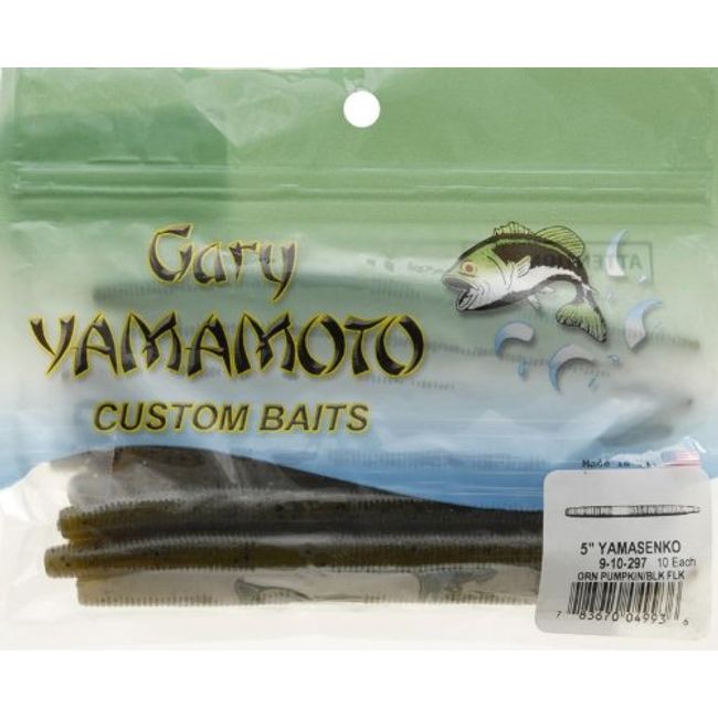 Yamamoto 9-10-297 Senko, 5-Inch, 10-Pack, Green-Pum-Packin W/Black