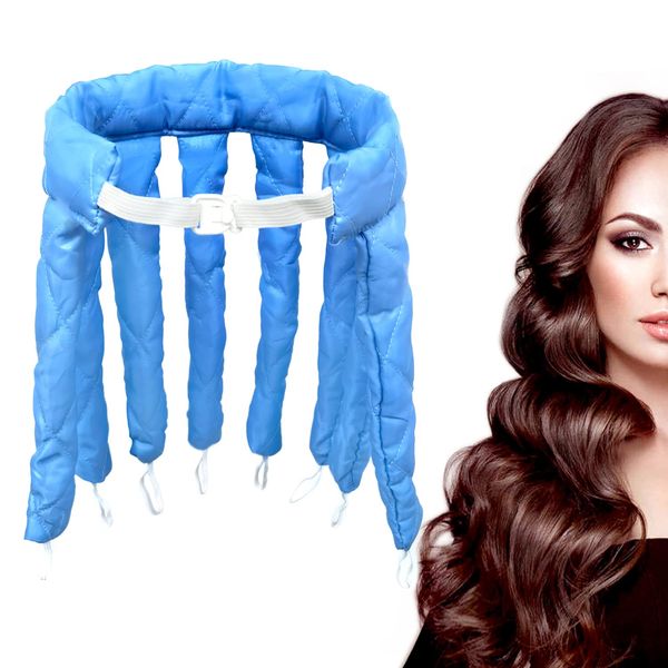 WUBAYI Heatless Curling Rod - Soft No Heat Hair Curlers for Overnight - Hair rollers with satin bag(blue)