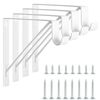 4 Pack Heavy Duty Closet Shelf & Rod Brackets, Wall Mounted Closet Shelf Bracket