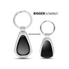 Ford Logo Red Dome Mirror Chrome Metal Teardrop Key Chain