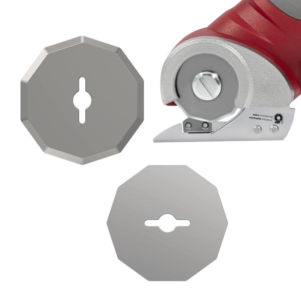 VLOXO Rotary Cutter Replacement Blade Electric Scissors Cordless Cardboard Cutter for Carpet, Leather, (1-1/2") 2-Pack Blades Only