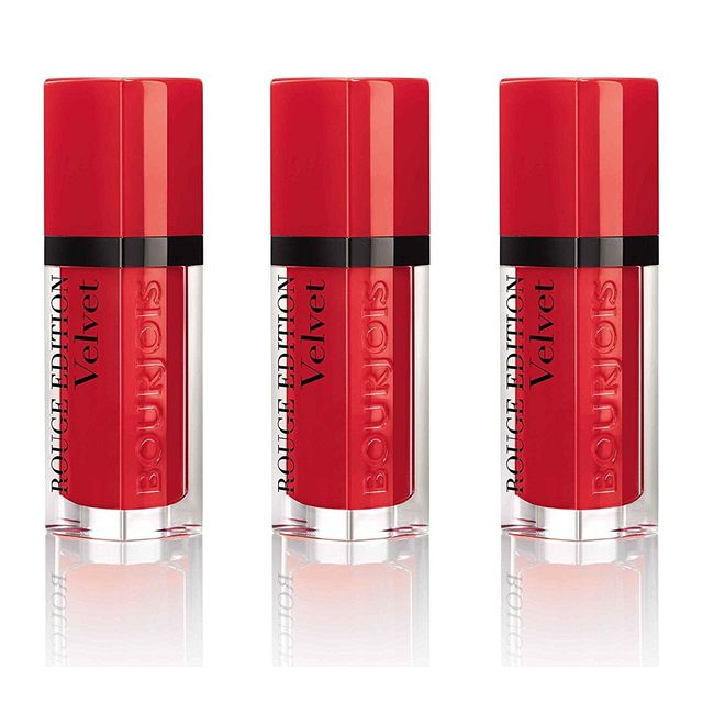 3-PACK Bourjois IT'S REDDING MEN Rouge Edition Velvet Matte Lipstick # 18 TESTER