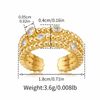 Jewlure Gold Coloured Beaded Ring With Oval Cut Crystals, Size Adjustable