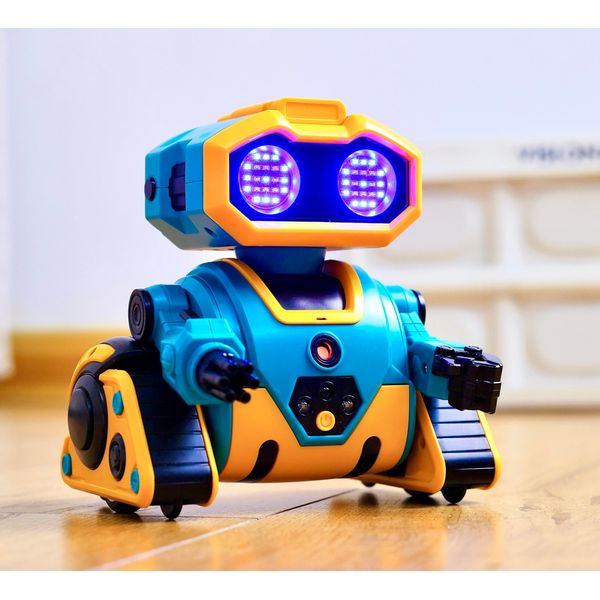 Holyton Robot Toys for Kids, K103 RC Robots for Kids with Editable Actions,Rechargeable,Auto Demonstration,Dance Moves,Music, LED Eyes,Gifts for Boys and Girls,Toy Robots for Kids