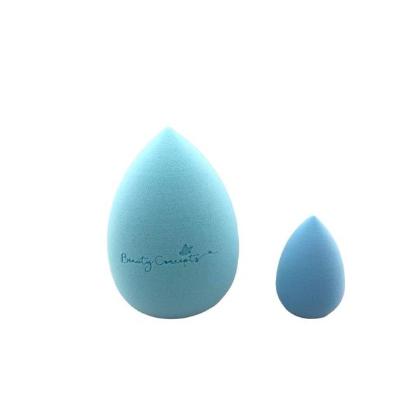 Make-up-Schwamm Beauty Blender Foundation Schwämme Latexfrei Mixer Beauty Make-up Schwämme für flüssige Foundation Puder Sonnenschutz und Creme 1 großer Schwamm 1 kleiner Schwamm (Babyblau)