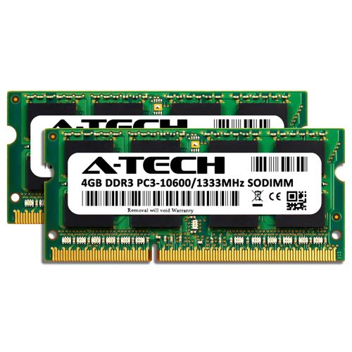 A-Tech 8GB (2 x 4GB) RAM for Lenovo THINKPAD T510 4384-XXX | DDR3 1333MHz SODIMM PC3-10600 204-Pin Non-ECC Memory Upgrade Kit