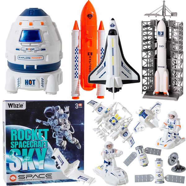 Wbzle Space Toys for Kids, Space Capsule Toys Set with Light and Sound, Space Shuttle Toys Rocket Toy, Stem Toys with Aircraft, Space Rover, Astronauts, Satellites, Signal Receiver