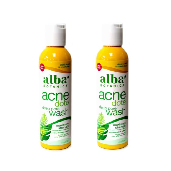 Alba Botanica Natural Acnedote Deep Pore Wash, 6 Ounce. (Pack of 2)