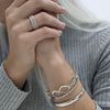 Silverly Women's 925 Sterling Silver Multi-Ball Beaded Thin Band Simple Stackable Ring