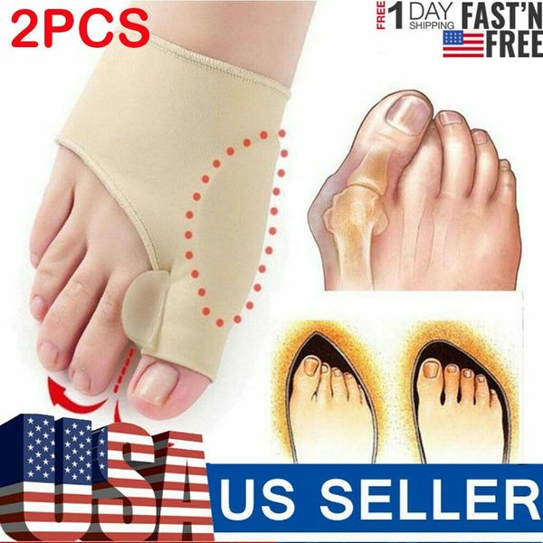 2PCS Hallux Valgus Bunion Corrector Orthopedic Adjuster Brace Foot Toe Separator