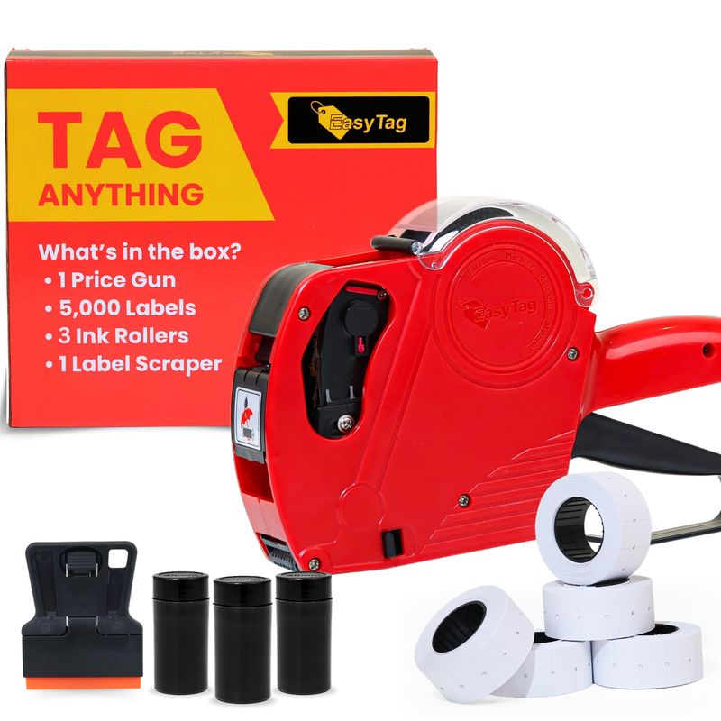 Easy Tag Price Gun, 8 Digits 5500EOS Pricing Gun with 5,000 White Label ...