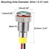 uxcell Signal Indicator Light AC/DC 110V 8mm Dash Lamp Flush Panel Mount Green LED Metal Shell
