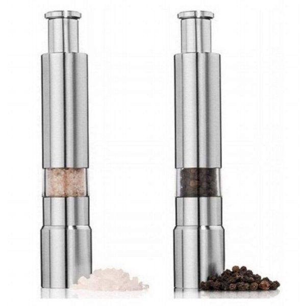 Anfang Pepper Mill Salt Mill Set of 2 Stainless Steel (Silver)