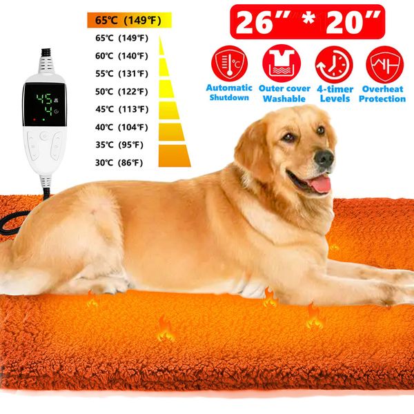 Dog Pet Electric Heating Pad Blanket Mat Warmer Heated Bed Lamb Fleece Washable