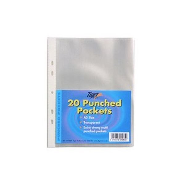 20 A5 Strong Plastic Poly Pockets Wallet Sleeves Clear