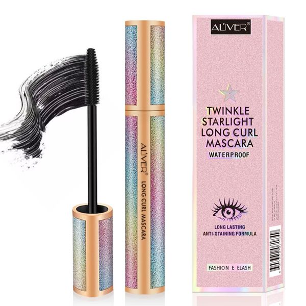 P-Beauty 4D Twinkle Starlight Mascara für lange Wimpern | Intensiv Schwarz | Wasserfeste Wimperntusche mit Curl-Effekt und Silikonbürste für Volumen | Wischfest | (10ml, Schwarz)