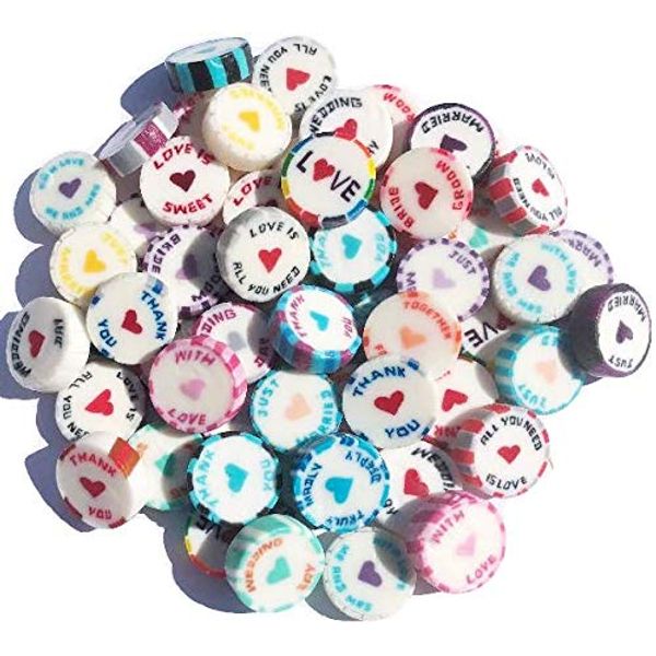 150 Assorted Wedding Favour Wrapped Rock Sweets - Individually Wrapped and Vegan