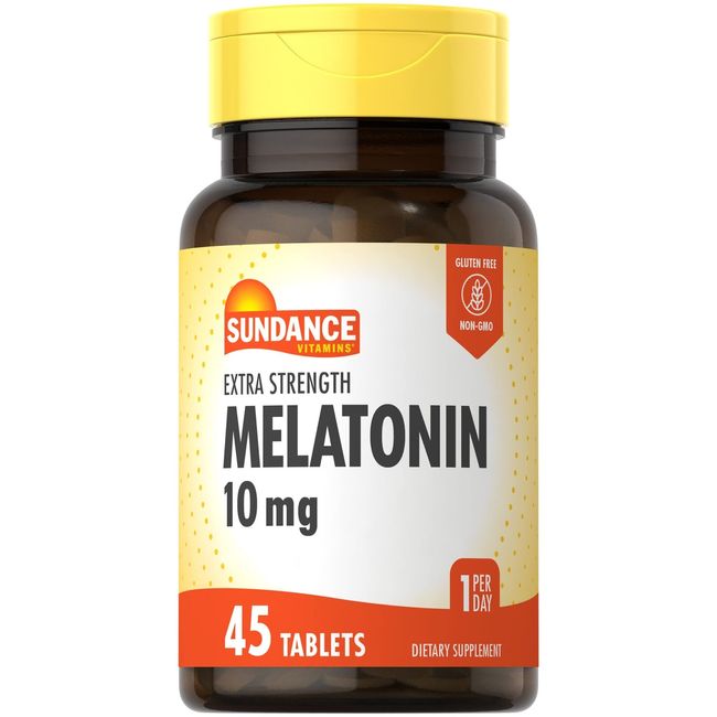 Melatonin 10mg Extra Strength | 45 Tablets | Vegetarian, Non-GMO, and Gluten