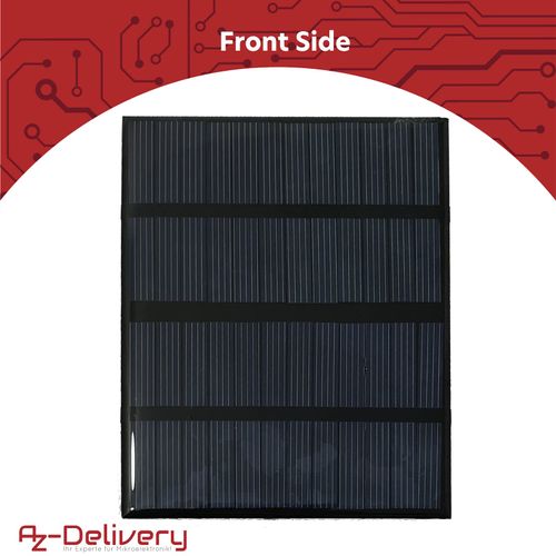AZDelivery Solar Module Polysilicon Mini Solar Panel 5V 1.5W Small Solar Panel Portable Cell System for Charging Batteries, Mobile Phones Encapsulated in Waterproof Resin