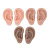 3 Pairs Silicone Ear Model, Soft Flexible Ears 3 Colors Artificial Reusable Novice Simulated 3D Nose and Mouth Model Display Prop Teaching Tool for Piercing Practice