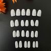 Wedity 24 PCS Short Square Coffin Nail Stickers White Fake Nail Stickers Jelly Glue Stickers Press on False Nails Daily Wear Artificial Nails False Nails (Coffin)