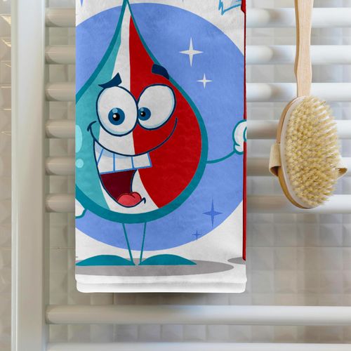 3dRose 22x30 Bath Hand Pool Towel - Cute Sparkle Toothpaste Character with Toothbrush More Random Cartoon Designs