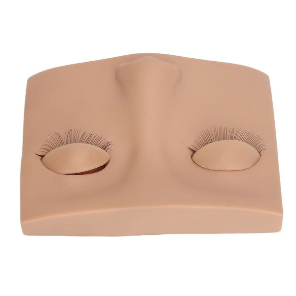 Eyelash Mannequin Head Lash Mannequin Head, Makeup Head For Lash Extension and Permanent Makeup Practice, with 3 Pairs Removable Single Layer Eyelids (Skin Color)