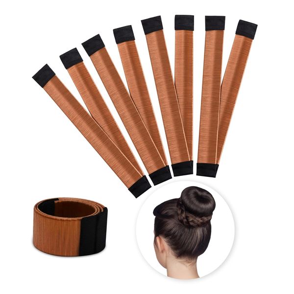 Magic Bun Maker for Long Hair - 6 PCS Professional Hair Bun Maker Donut Hair - Perfect Hair Bun Maker - Easy Bun Hair Tool Kids Ballerina Bun-Shaper Bun Hair Tool (Brown)