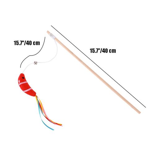 IUHKBH Cat Wands, 3 PCS Wood Cat Teaser Wands with Catnip Interactive Cat Toys for Cat and Kitten