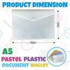 40Pcs X A5 Plastic Wallets with Popper Plastic Folders Document Files Stud Button Popper Wallet Envelope Folders Pockets Polypropylene Document Folder for Individuals School Office (White)