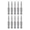 uxcell 10 Pcs T20 Magnetic Security Star 5 Point Driver Bit 1/4" Hex Shank 2" Length