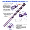 Masonry Drill Bit Set 1/2 in. Carbide Tip Black/White Drill Concrete Rock-5Pcs
