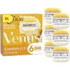 Gillette Venus ComfortGlide Coconut with Olay Razor Blades Women, Pack of 6 Razor Blade Refills with a Touch of Olay Moisture