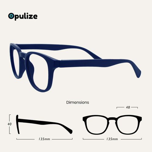 Opulize Pop Reading Glasses 5 Pack Fun Round Matt Frame Mid Blue Spring Hinges Scratch Resistant Mens Womens RRRRR2-3 +2.50