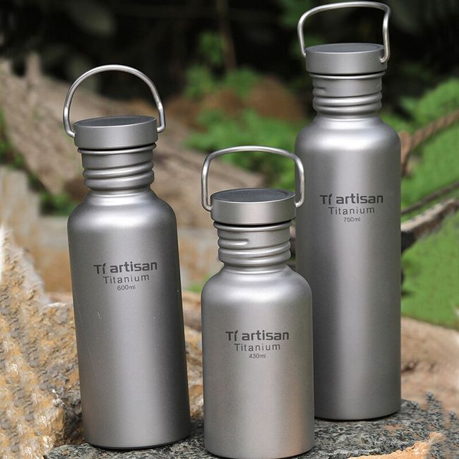 750mL Water Bottles with Carabiner Portable Aluminum Water Bottle