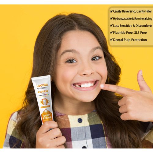 Leovita Cavity Reversing Kids Toothpaste, Hydroxyapatite Toothpaste Toddler Cavity Filler for Teeth, Cavity Repair Remineralizing Toothpaste, Cure Tooth Decay Treatment Reverse Cavities Fluoride Free