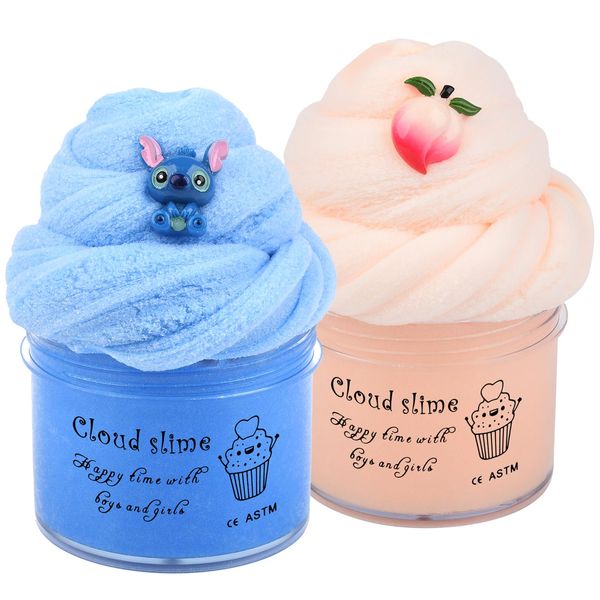 DAHIOQHAJ Cloud Slime Kit - 2 Pack Putty Toy Slime, Non-Sticky and Super Soft Scented Slime, Girls and Boys Stress Relief Toy, Best Birthday Gifts for Kids