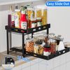 Pull Out Spice Rack Organizer, 2-Tier Vertical Spice Rack, Height Adjustable for