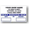 50 Service Reminder Stickers with Your Custom Information
